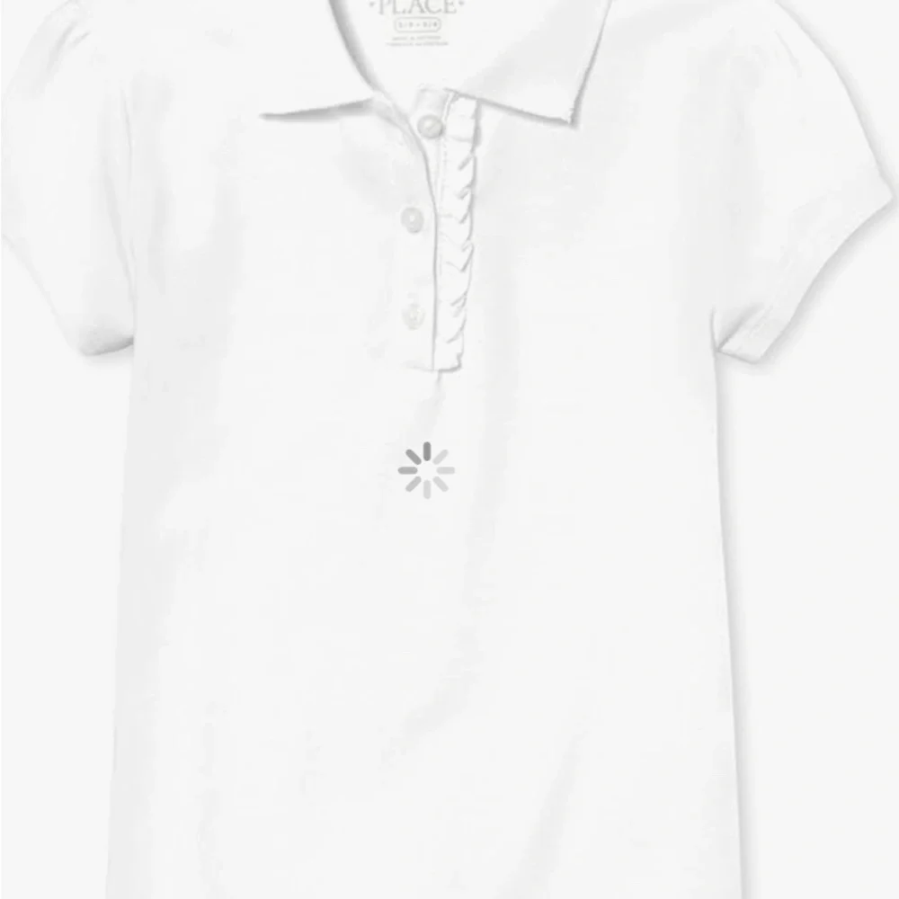 NWOT The Children's Place white girls Polo ruffle polo Shirt uniform